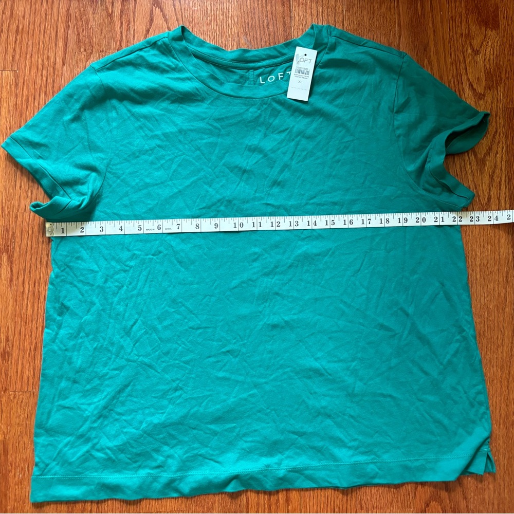 *NWT* Loft - women’s 100% cotton, short sleeves, teal, size XL - Picture 8 of 9